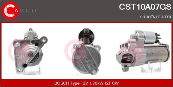 Starter 12 V 1,70 kW CASCO CST10A07GS Bild Starter 12 V 1,70 kW CASCO CST10A07GS