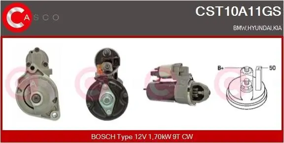 Starter 12 V 1,70 kW CASCO CST10A11GS