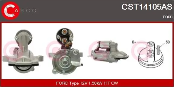 Starter 12 V 1,50 kW CASCO CST14105AS