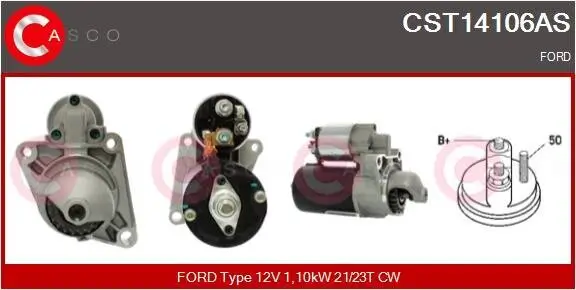 Starter 12 V 1,10 kW CASCO CST14106AS