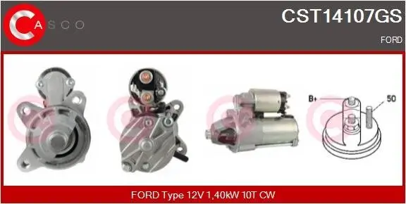 Starter 12 V 1,40 kW CASCO CST14107GS