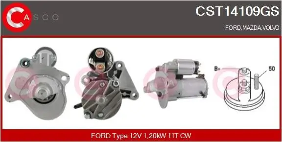 Starter 12 V 1,20 kW CASCO CST14109GS