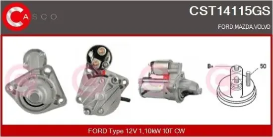 Starter 12 V 1,10 kW CASCO CST14115GS Bild Starter 12 V 1,10 kW CASCO CST14115GS