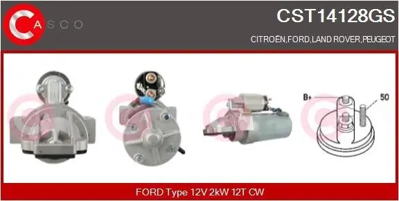 Starter 12 V 2 kW CASCO CST14128GS