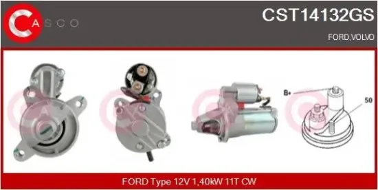 Starter 12 V 1,40 kW CASCO CST14132GS Bild Starter 12 V 1,40 kW CASCO CST14132GS