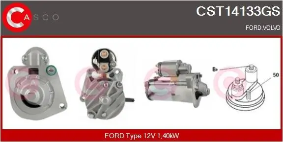 Starter 12 V 1,40 kW CASCO CST14133GS