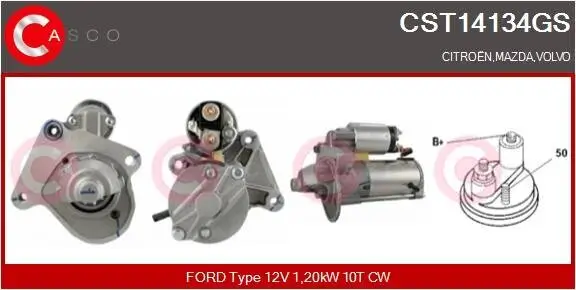 Starter 12 V 1,20 kW CASCO CST14134GS