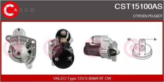 Starter 12 V 0,90 kW CASCO CST15100AS Bild Starter 12 V 0,90 kW CASCO CST15100AS