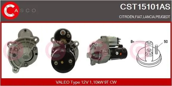 Starter 12 V 1,10 kW CASCO CST15101AS