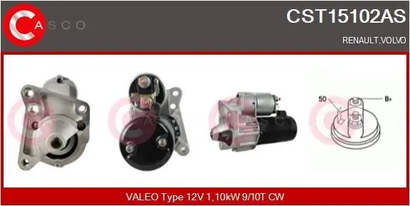 Starter 12 V 1,10 kW CASCO CST15102AS