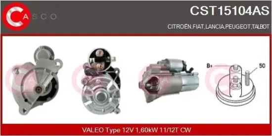 Starter 12 V 1,60 kW CASCO CST15104AS Bild Starter 12 V 1,60 kW CASCO CST15104AS