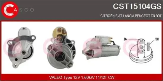 Starter 12 V 1,60 kW CASCO CST15104GS Bild Starter 12 V 1,60 kW CASCO CST15104GS