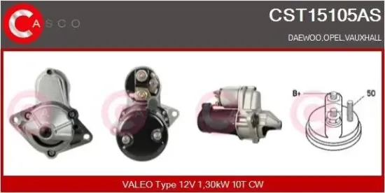 Starter 12 V 1,30 kW CASCO CST15105AS Bild Starter 12 V 1,30 kW CASCO CST15105AS