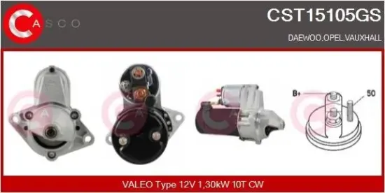 Starter 12 V 1,30 kW CASCO CST15105GS Bild Starter 12 V 1,30 kW CASCO CST15105GS