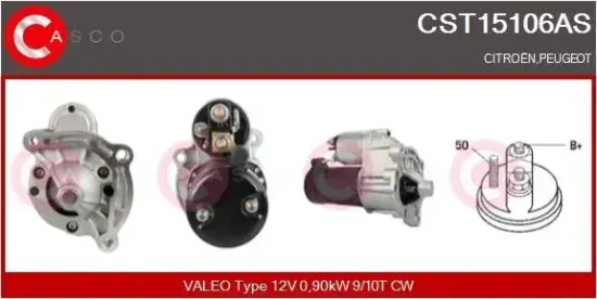 Starter 12 V 0,90 kW CASCO CST15106AS Bild Starter 12 V 0,90 kW CASCO CST15106AS