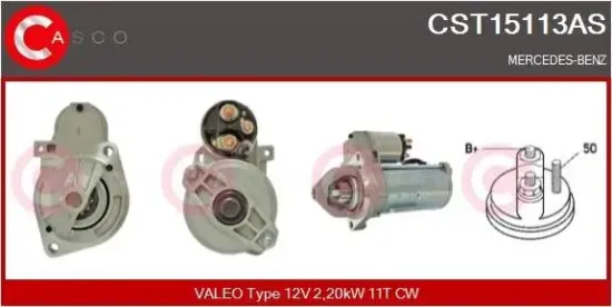 Starter 12 V 2,20 kW CASCO CST15113AS Bild Starter 12 V 2,20 kW CASCO CST15113AS