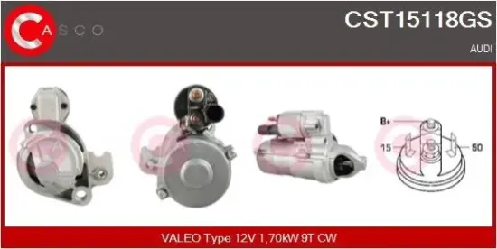 Starter 12 V 1,70 kW CASCO CST15118GS Bild Starter 12 V 1,70 kW CASCO CST15118GS