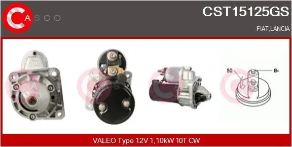 Starter 12 V 1,10 kW CASCO CST15125GS