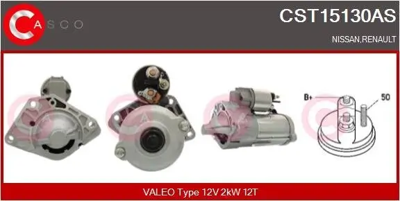 Starter 12 V 2 kW CASCO CST15130AS