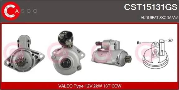 Starter 12 V 2 kW CASCO CST15131GS