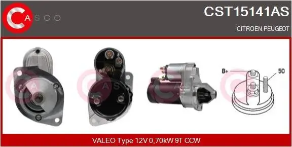 Starter 12 V 0,70 kW CASCO CST15141AS