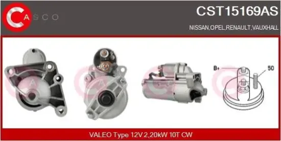 Starter 12 V 2,20 kW CASCO CST15169AS Bild Starter 12 V 2,20 kW CASCO CST15169AS