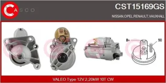 Starter 12 V 2,20 kW CASCO CST15169GS Bild Starter 12 V 2,20 kW CASCO CST15169GS