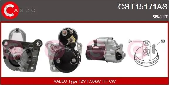 Starter 12 V 1,30 kW CASCO CST15171AS