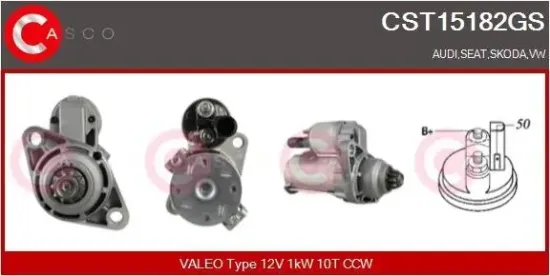 Starter 12 V 1 kW CASCO CST15182GS Bild Starter 12 V 1 kW CASCO CST15182GS