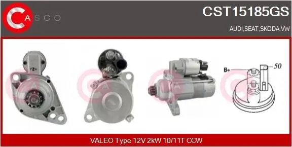 Starter 12 V 2 kW CASCO CST15185GS