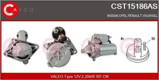 Starter 12 V 2,20 kW CASCO CST15186AS Bild Starter 12 V 2,20 kW CASCO CST15186AS