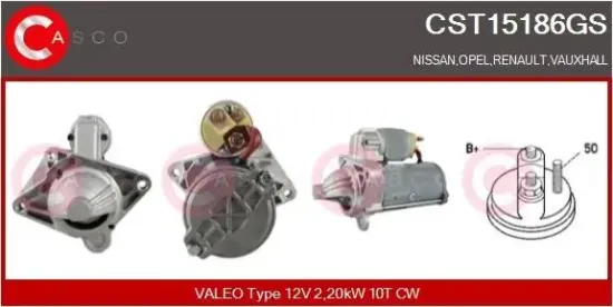 Starter 12 V 2,20 kW CASCO CST15186GS Bild Starter 12 V 2,20 kW CASCO CST15186GS