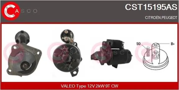 Starter 12 V 2 kW CASCO CST15195AS