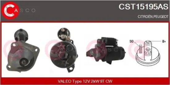 Starter 12 V 2 kW CASCO CST15195AS Bild Starter 12 V 2 kW CASCO CST15195AS