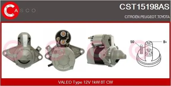 Starter 12 V 1 kW CASCO CST15198AS