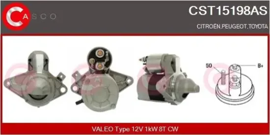 Starter 12 V 1 kW CASCO CST15198AS Bild Starter 12 V 1 kW CASCO CST15198AS