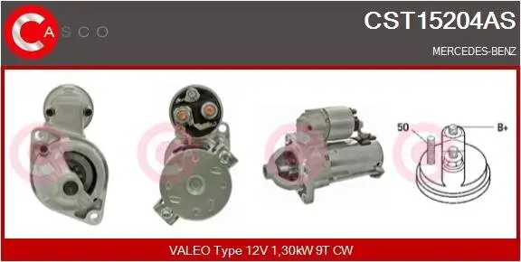 Starter 12 V 1,30 kW CASCO CST15204AS