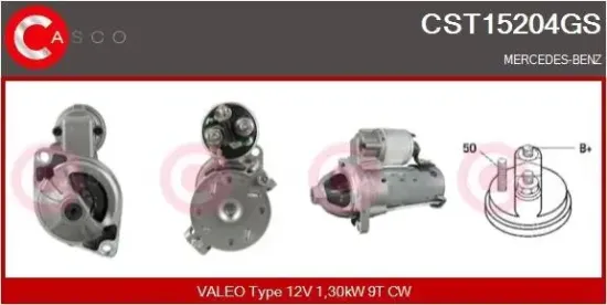 Starter 12 V 1,30 kW CASCO CST15204GS Bild Starter 12 V 1,30 kW CASCO CST15204GS