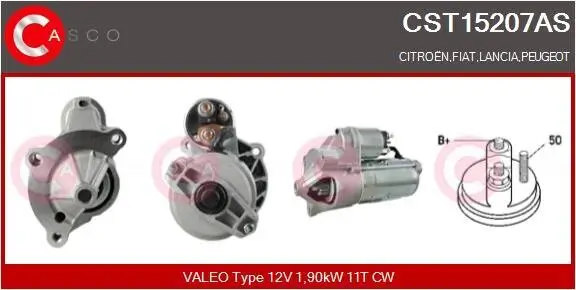 Starter 12 V 1,90 kW CASCO CST15207AS