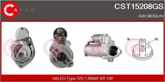 Starter 12 V 1,80 kW CASCO CST15208GS Bild Starter 12 V 1,80 kW CASCO CST15208GS