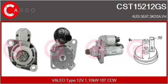 Starter 12 V 1,10 kW CASCO CST15212GS