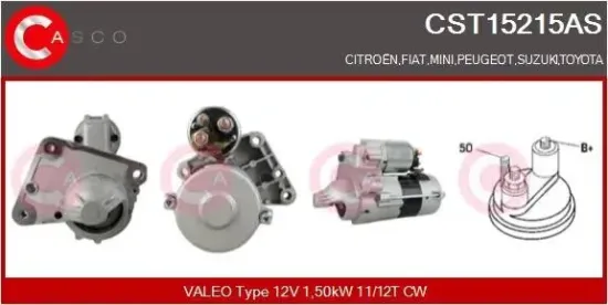 Starter 12 V 1,50 kW CASCO CST15215AS Bild Starter 12 V 1,50 kW CASCO CST15215AS