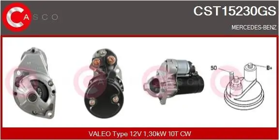 Starter 12 V 1,30 kW CASCO CST15230GS