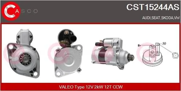 Starter 12 V 2 kW CASCO CST15244AS