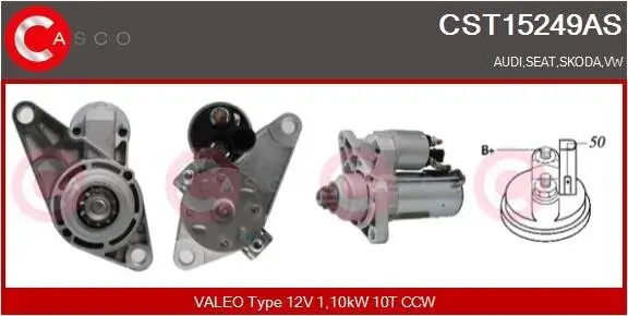 Starter 12 V 1,10 kW CASCO CST15249AS