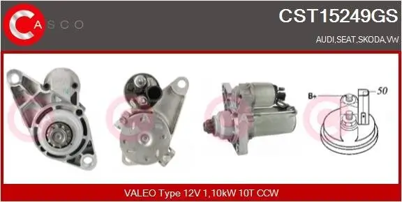 Starter 12 V 1,10 kW CASCO CST15249GS