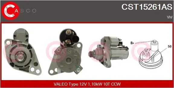 Starter 12 V 1,10 kW CASCO CST15261AS