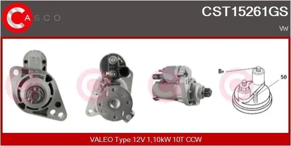 Starter 12 V 1,10 kW CASCO CST15261GS