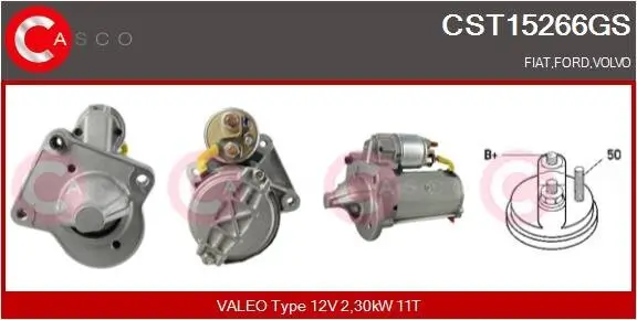 Starter 12 V 2,30 kW CASCO CST15266GS