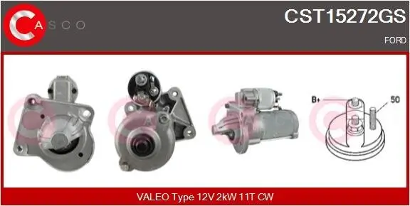 Starter 12 V 2 kW CASCO CST15272GS